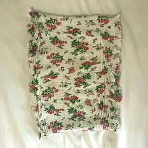 White Floral Bandeau Top